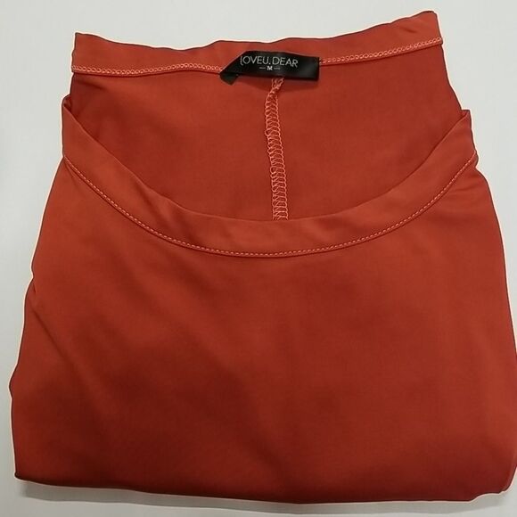 LOVEU.DEAR Shirt Women's Size Medium Short Sleeve Side Pleats Exercise Yoga Gym - Picture 7 of 7